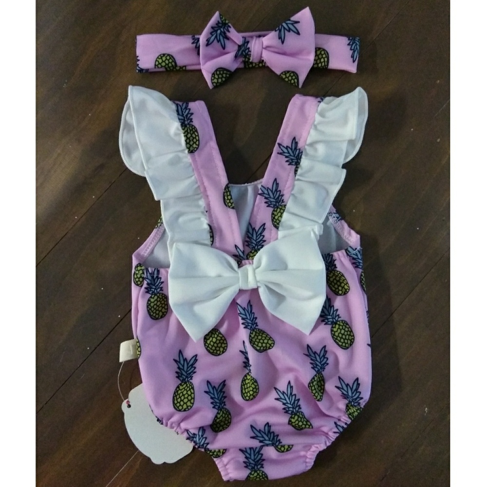 NWT! 🍍Pineapple Bathing Suit & Matching Headband